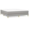 vidaXL Bed Frame Light Gray Polyester Fabric, Plywood, Engineered Wood