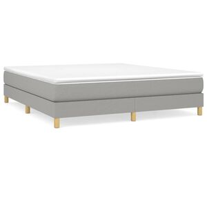 vidaXL Bed Frame Light Gray Polyester Fabric, Plywood, Engineered Wood