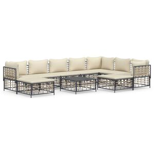 vidaXL Garden Lounge Set Set of 10 Anthracite