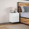 vidaXL Wall-mounted Bedside Cabinet White Engineered Wood Compact