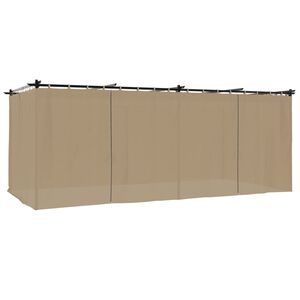 vidaXL Gazebo with Curtains Taupe 19.7'x9.8' Steel