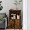vidaXL Side Cabinet Smoked oak Engineered wood and glass Medium