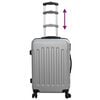 vidaXL Suitcase 3 pcs Silver 19.69 x 12.20 x 30.71 in ABS Plastic
