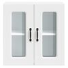 vidaXL Kitchen Wall Cabinet White Engineered Wood and Glass Standard