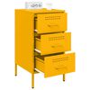 vidaXL Bedside Cabinet Set of 2 Mustard Yellow Cold-rolled steel Medium