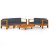 vidaXL Wooden Lounge Set Dark grey Solid acacia wood Large Durable