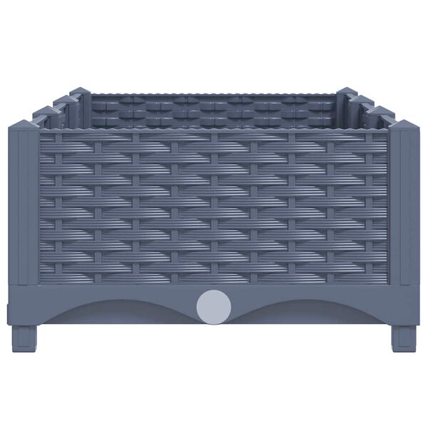 vidaXL Raised Bed Blue Grey Polypropylene 47.2 x 15.7 x 9.1 in Durable