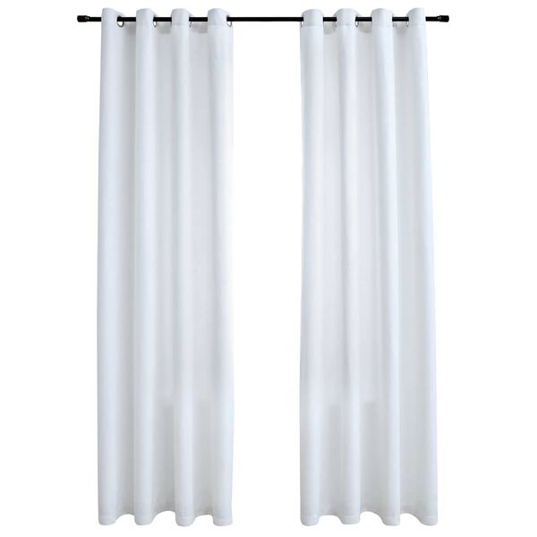 vidaXL Blackout Curtains with Metal Rings 2 pcs Off White 55.1x88.6"