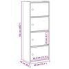 vidaXL Bookcase Concrete grey Engineered Wood Medium Bookcase