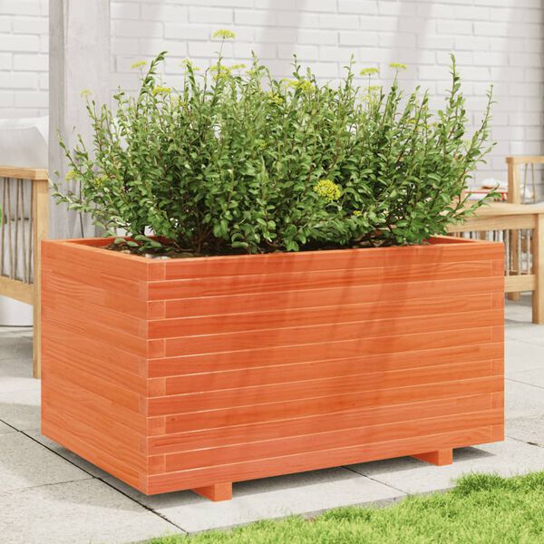 vidaXL Garden Planter Wax Brown Solid Pine Wood Medium Decorative Inlays