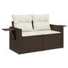 vidaXL Garden Sofa Set Brown PE rattan Large Adjustable Armrests