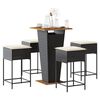 vidaXL Garden Bar Set Black and Cream White