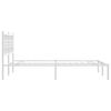 vidaXL Bed Frame White Powder-Coated Steel Double Bed Frame
