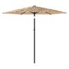 vidaXL Garden Parasol Brown Polyester, Powder-Coated Steel, Straw Large