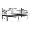 vidaXL Pull-out Sofa Bed Frame without Mattress Black Metal 90 x 78.7 "