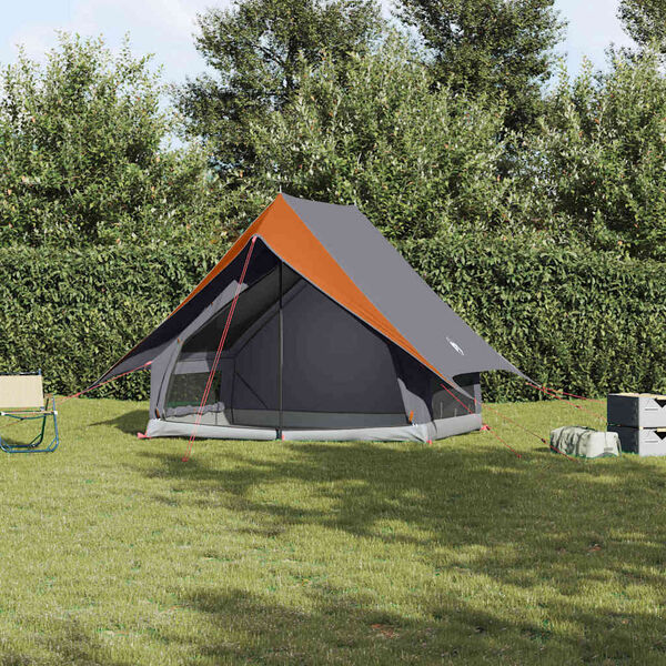 vidaXL Tents with Roof Gray and orange 220 x 233 x 184 cm Polyester