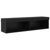 vidaXL TV Cabinet Wall-mounted 7 pcs Black Oak Engineered Wood