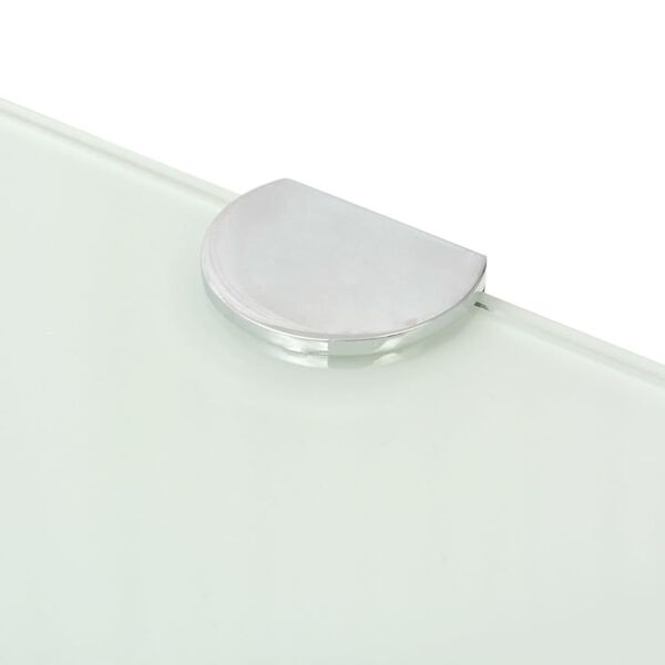 vidaXL Corner Shelf White Tempered glass Small Corner Shelf Triangular
