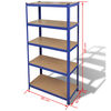 vidaXL Storage Shelf Blue 2pcs