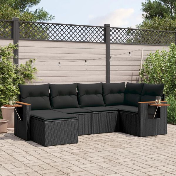 vidaXL Garden Sofa Set Black