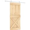 vidaXL Sliding Door with Hardware Set 35.4x82.7" Solid Wood Pine