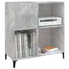 vidaXL Record Cabinet Concrete Grey Engineered Wood, Metal Medium