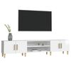 vidaXL TV Cabinet High Gloss White Engineered wood, eucalyptus wood