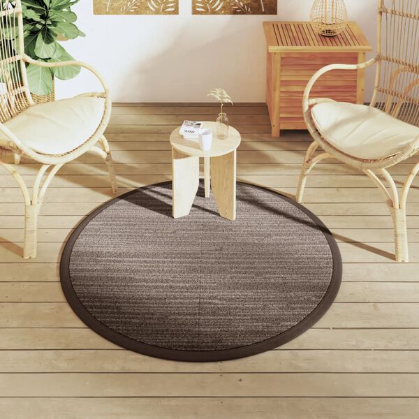vidaXL Outdoor Carpet Brown Polypropylene Ø47.2 in Reversible