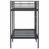 vidaXL Bunk Bed Black Steel, mesh fabric Twin Bunk Bed Rectangular