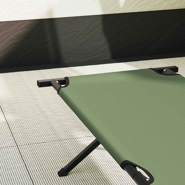 vidaXL Folding Camping Bed Folding Green 75.98 x 27.17 x 17.72 in