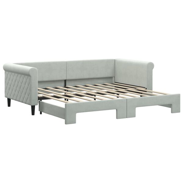 vidaXL Daybed With Trundle Light grey