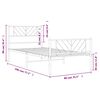 vidaXL Metal Bed Frame White Powder-Coated Steel Small Single