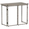vidaXL Garden Table Grey PE Rattan, Powder-Coated Steel, PC Board