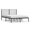 vidaXL Bed Frame Black Powder-Coated Steel Small Double Bed Frame