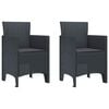 vidaXL Garden Chair 2 pcs Anthracite 20.87 x 19.29 x 33.46 in