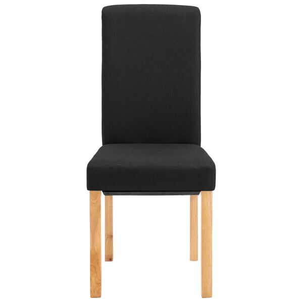 vidaXL Dining Chair Set of 2 Black Fabric, Wood Standard Ergonomic