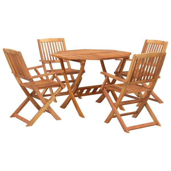 vidaXL Garden Dining Set Brown Solid Acacia wood Medium Foldable