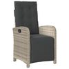 vidaXL Reclining Garden Chair Set of 2 Light grey PE rattan Adjustable
