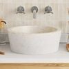 vidaXL Sink Cream Ø27.6"x5.9" Marble