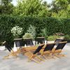 vidaXL Garden Chair Set of 8 Black Solid Acacia wood with an oil finish