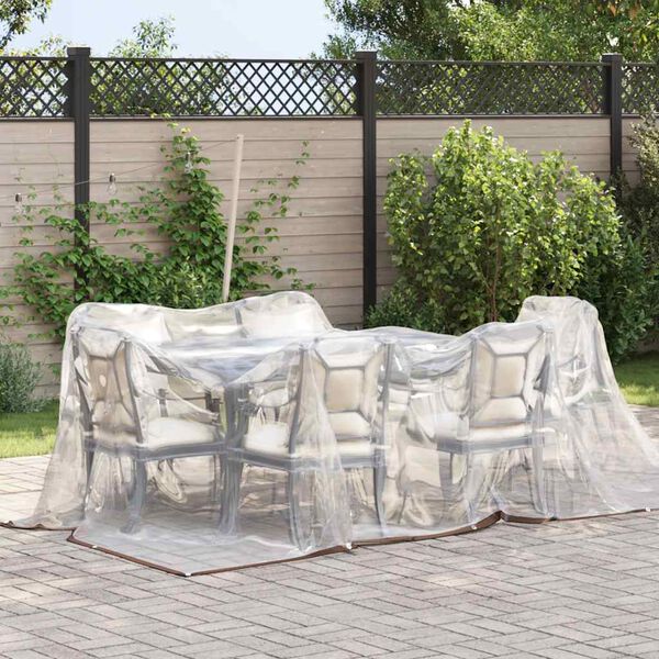 vidaXL Clear Tarpaulin with Eyelets 9.8x16.4' Polyethylene