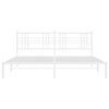 vidaXL Bed Frame White Steel Full Bed Frame Rectangular Modern