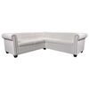 vidaXL Sofa White Faux Leather Large Seats Many Chesterfield Sofa