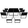 vidaXL Outdoor Dining Set Black Powder-coated steel frame 8-seater