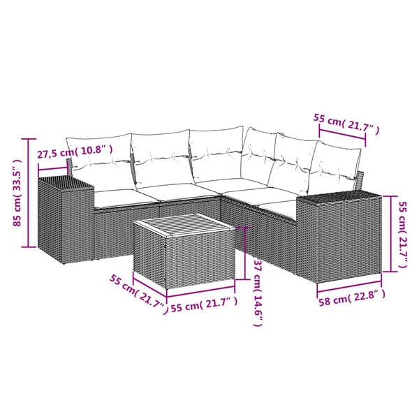 vidaXL Garden Sofa Set Beige