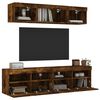 vidaXL 5 Piece TV Wall Units with LED Smoked Oak Engineered Wood