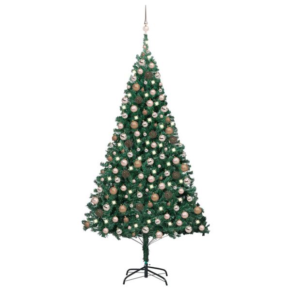 vidaXL Artificial Christmas Tree Green PVC 7.9 ft Adjustable branches