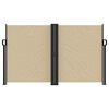 vidaXL Retractable Side Awning Beige Polyester with PU coating