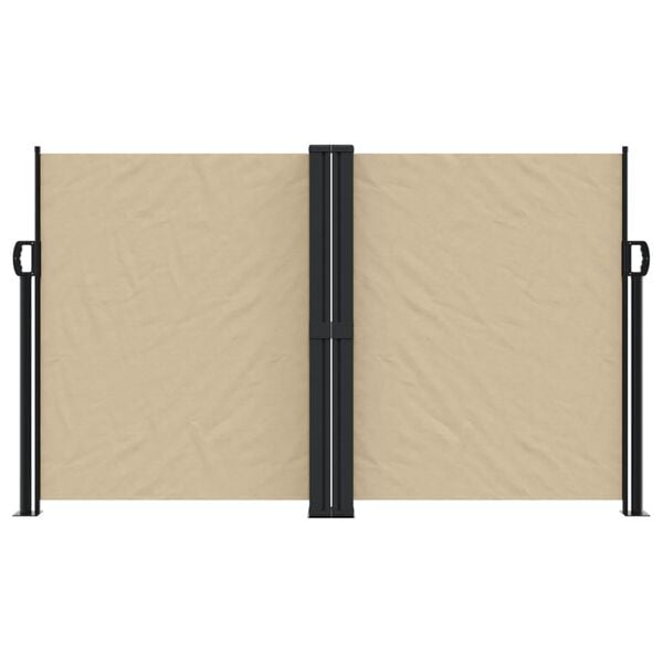 vidaXL Retractable Side Awning Beige Polyester with PU coating
