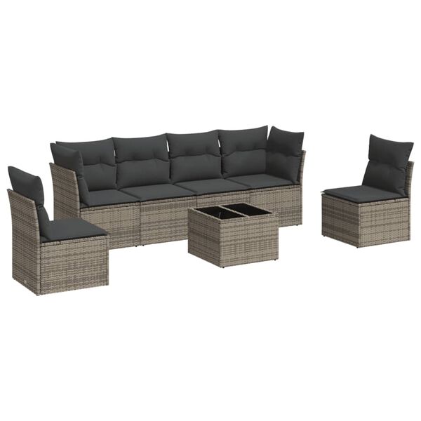 vidaXL Garden Sofa Set Grey